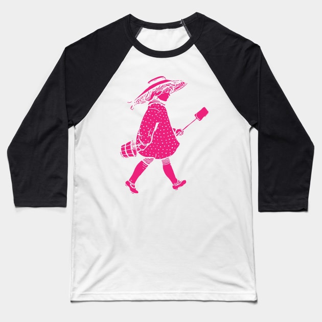 Girl In Pink Design Vintage Baseball T-Shirt by KC Happy Shop